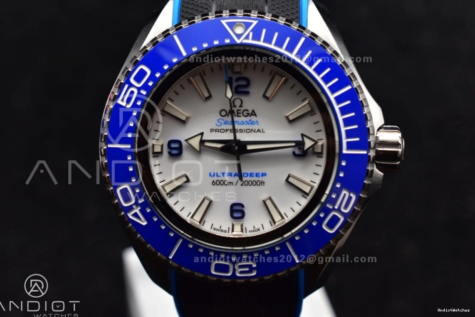 Ultra A 1078 Strap TF Edition Versatile SS 6000M Dial Best Black 1:1 on White Ceramic Deep Seamaster Rubber Bezel Blue 0113